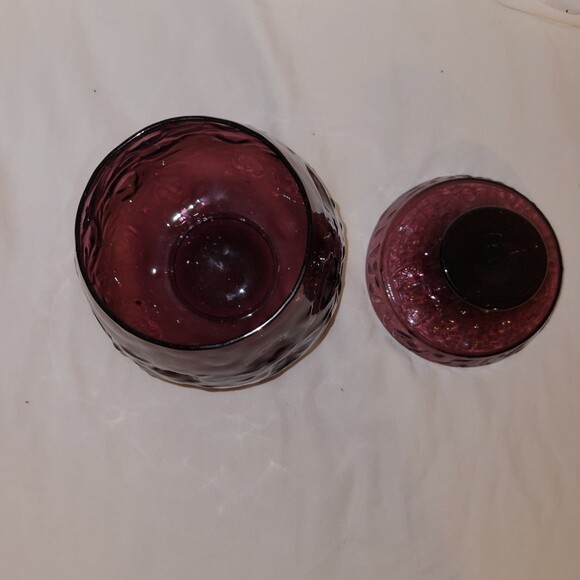 Bryce el Ranchero Purple Amethyst Glass Candy Jar with Lid - Picture 3 of 6
